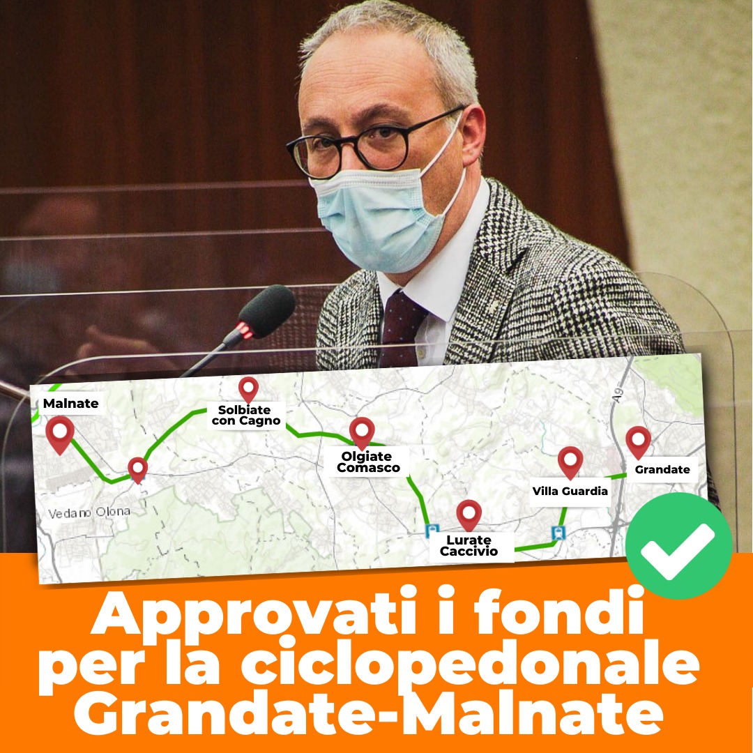 Approvata la mia proposta per la ciclpedonale Grandate-Malnate